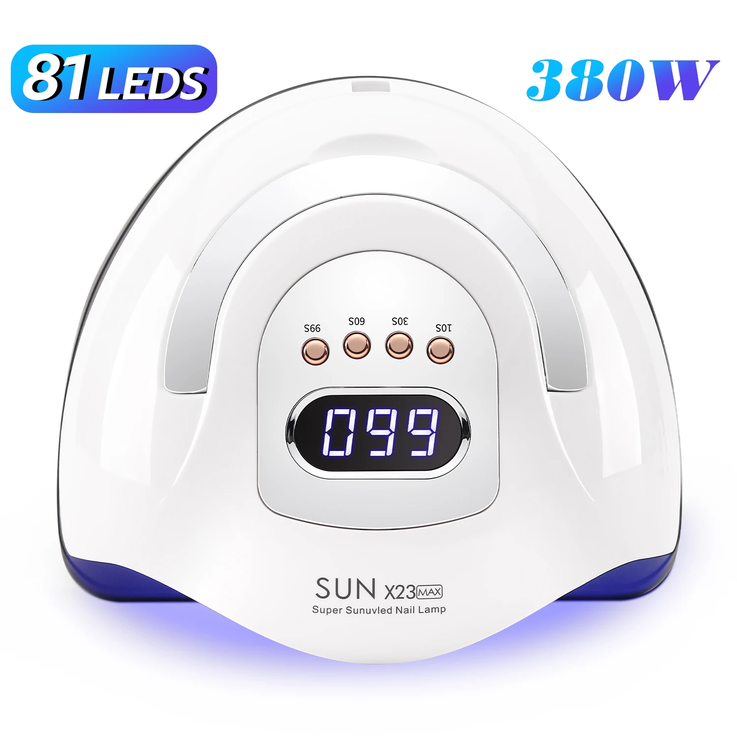 380W UV Nail Lamp Professional 81 LEDs Nail Dryer with 4 Timer Settings Quick-drying Manicure Lamp for Curing All Nails Gel