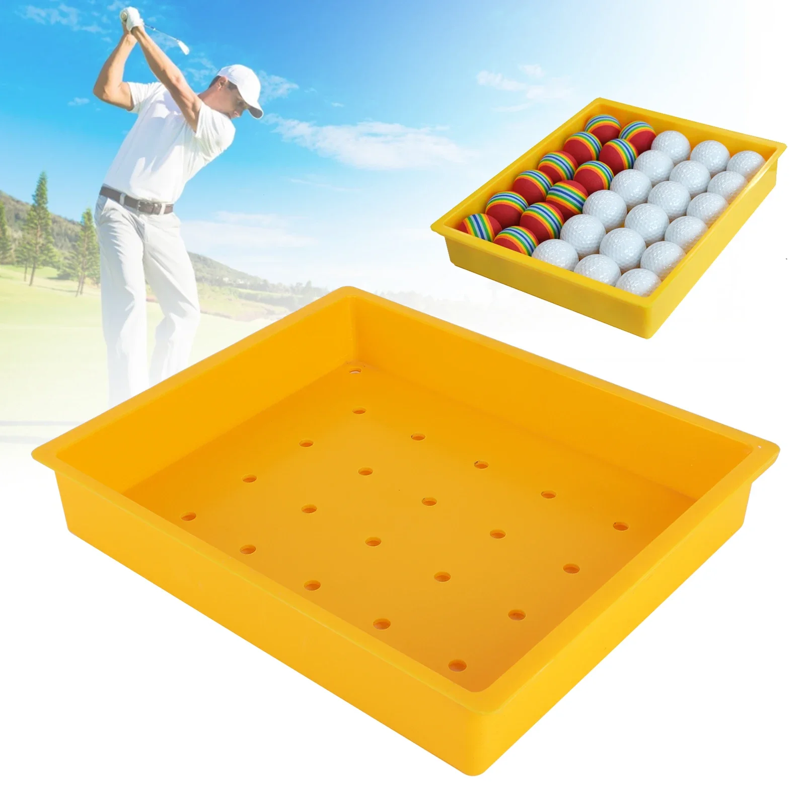 Golf 30 Balls Tray ABS Plastic Durable Golf Driving Ball Box Hold Sport Accessories