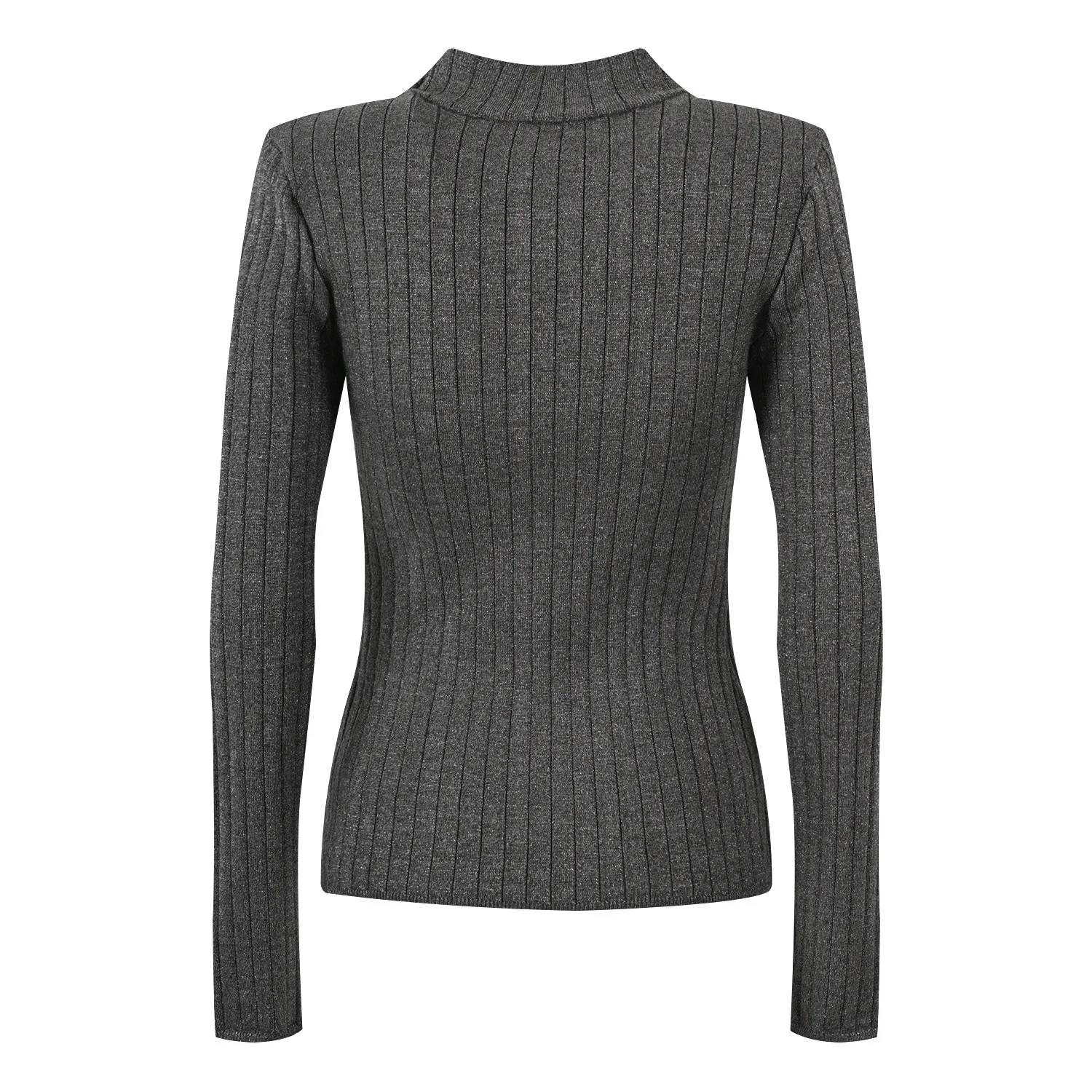 Slim Fit Long Sve Knitted Base irt Inner Wear Gold Button Design Comfortable Crew Ne Sweater for Women Autumn Winter F...