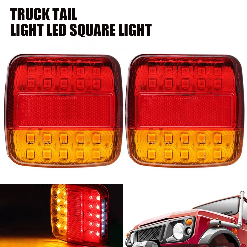 1Pair 26LED Truck Trailer Lights Stop Tail Turn Signal Lights License Number Plate For Boat Trailer Truck Caravan Taillight