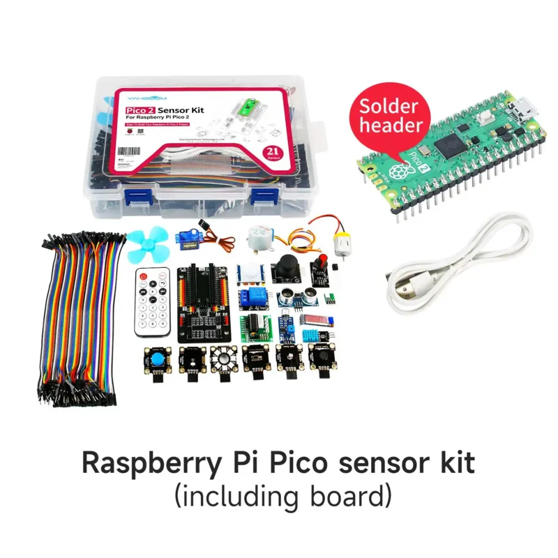 Raspberry Pi Pico2 Sensor Starter Learning Kit with DIY Electronic Modules MicroPython Programming for Kids Adults Complete Set