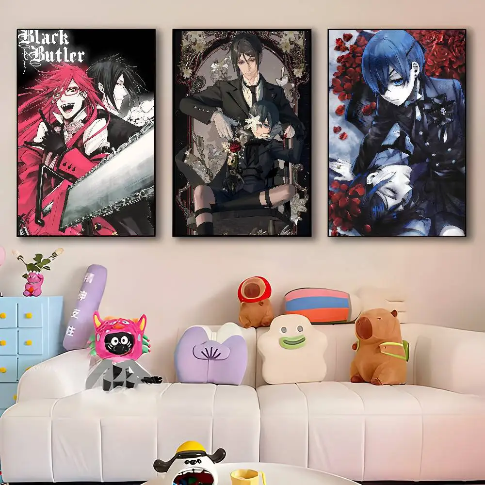 Japanese Anime Black B-Butler Manga Posters HD Print Vintage Wall Art Decor for Home Study Room