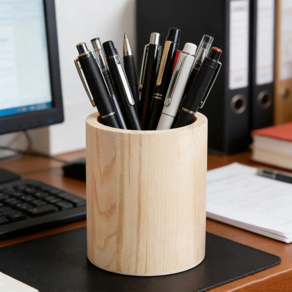 Desk Organizer Pen Holder Wooden Pen Holder Capacity Desk Organizer Multi-specification Storage Box for Pens Markers Rulers