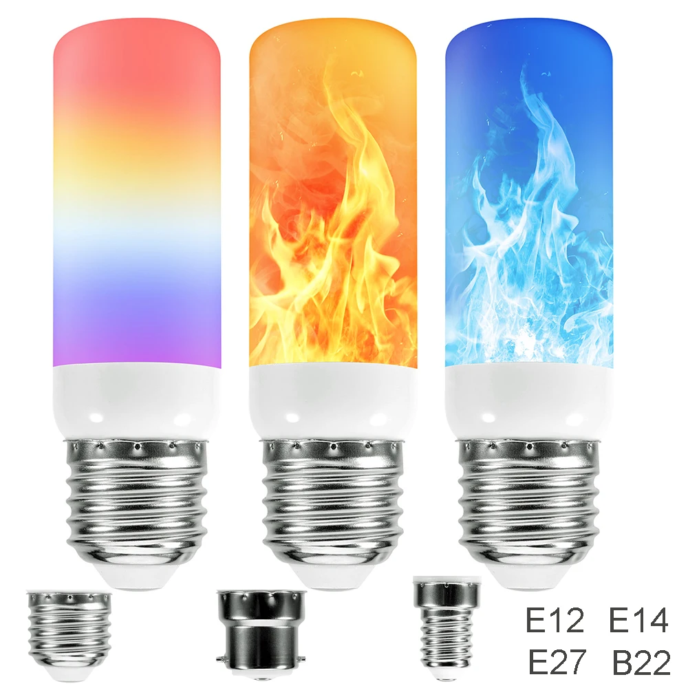 

5W LED Flame Effect Light Bulbs E27 E12 E14 B22 3 Modes Fire Light Bulbs Flickering Lamp Bar Party Decoration Home Lighting Bulb