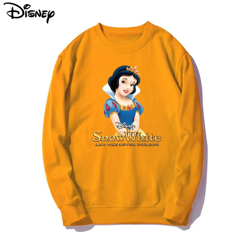 Disney Brand Clothing New Arrival Top Fashion Pullovers Casual Cotton Cartoon Print Short Snow White O-neck Women Sweatshirts