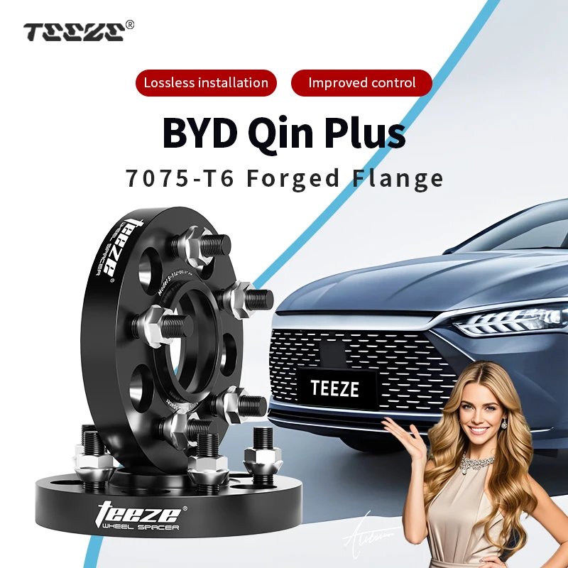 

Teeze 2/4pcs 5x120 CB 64.1mm M14x1.5 Hub Centric Black Forged wheel spacer For BYD Qin Plus Flange Plate15/20/25/30/35mm