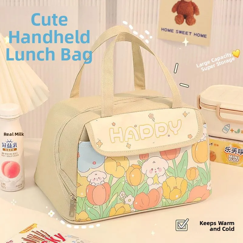 high-end-adorable-lunch-box-bag-portable-thickened-aluminum-foil-meal-bag-for-students-and-office-workers-korean-style-pink
