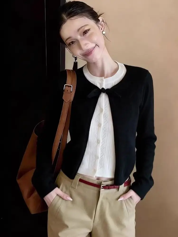 

Модный вязаный свитер женский с длинным рукавом, с узором «косы», в стиле колор-блок, имитация двухслойности, для повседневной носки, роскошный, легкий топ