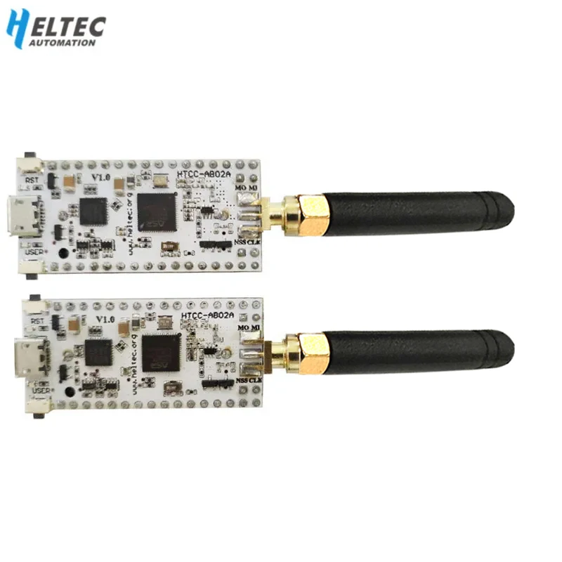 2 piezas CubeCell Lora Node ASR6502 LoRa con 1 / 2AA funda de batería aplicaciones de nodo LoRaWAN para Arduino con antena y conector