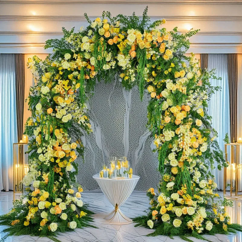 

Стиль Моне Искусственная Желтая Роза Арка Цветочная Композиция Свадебное Украшение Сценический Фон Композиция Цветочная Композиция