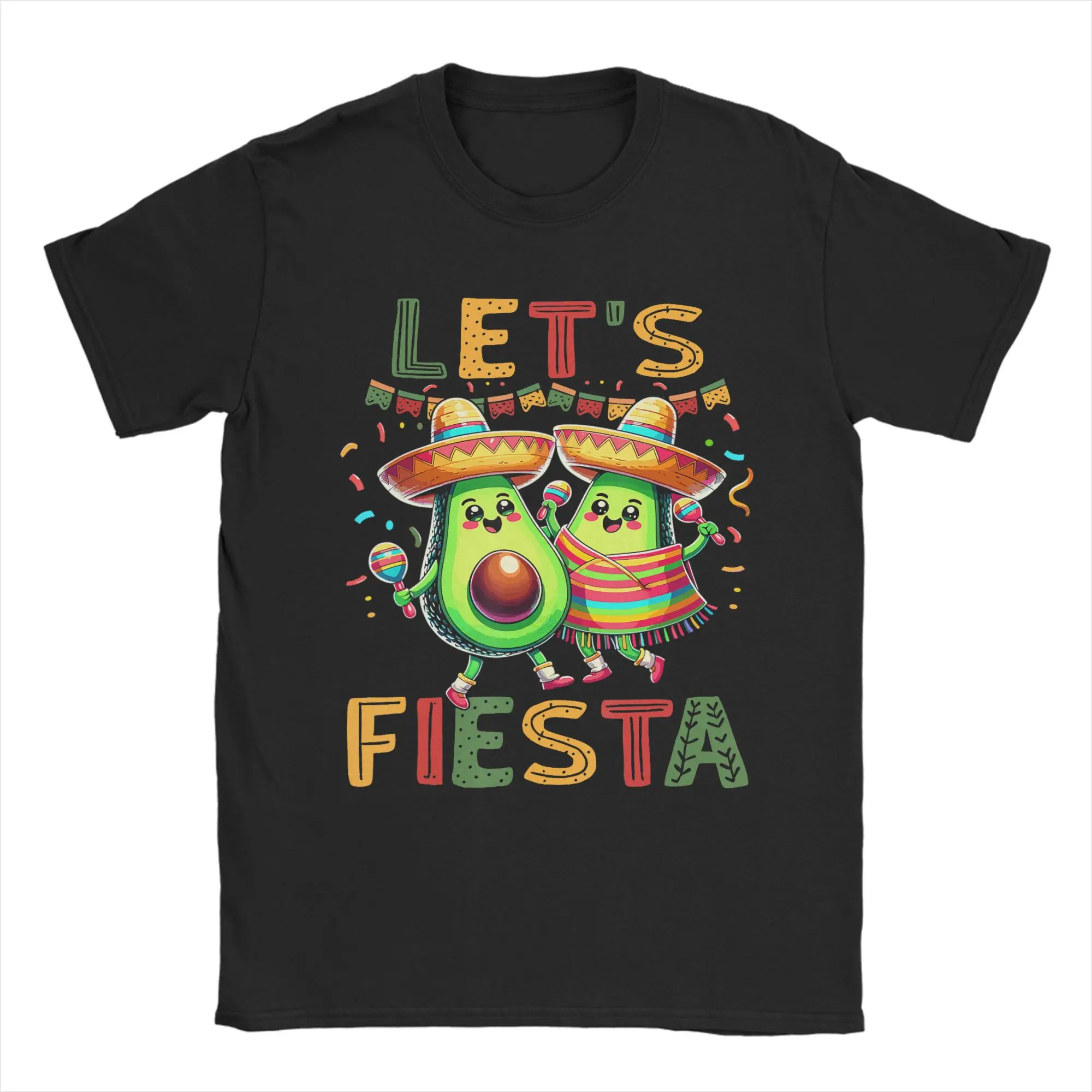 Men T-Shirts Tres Amigos Avocados Guac Cinco De Mayo Fiesta Novelty Pure Cotton Tee Shirt Short Sleeve  T Shirt Clothes Classic