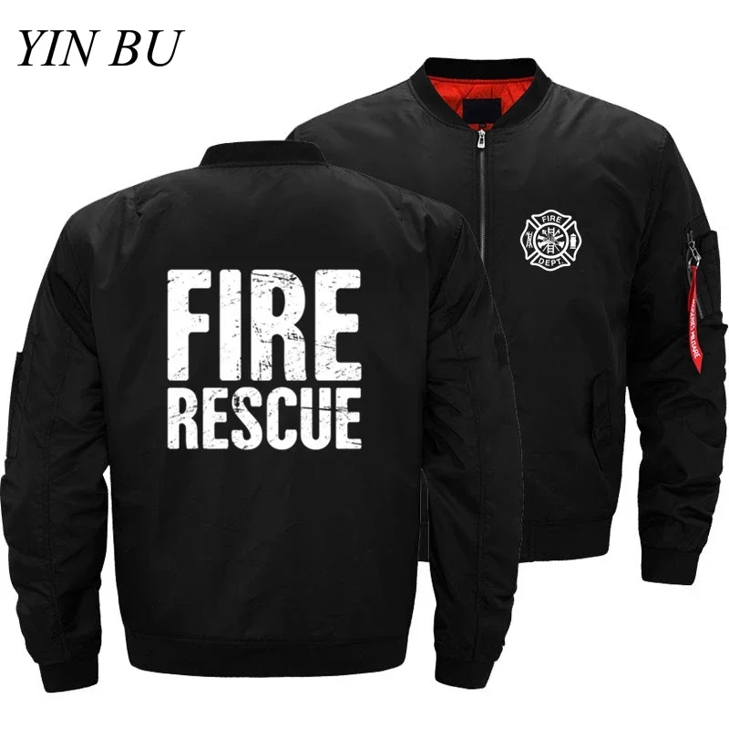 Men's Outwear Bomber Jackets Fire Rescue Firefighter Fireman Pilot Air Military Motorcycle Windbreaker Thick Coat Oversized 5XL