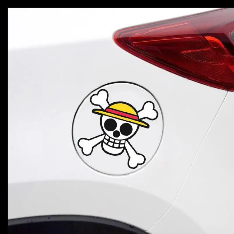 Kawaii One Piece Car Stickers Anime Cartoon DIY Scratch Stickers Fuel Tank Cap Car Window Glass Waterproof Decorate Stickers