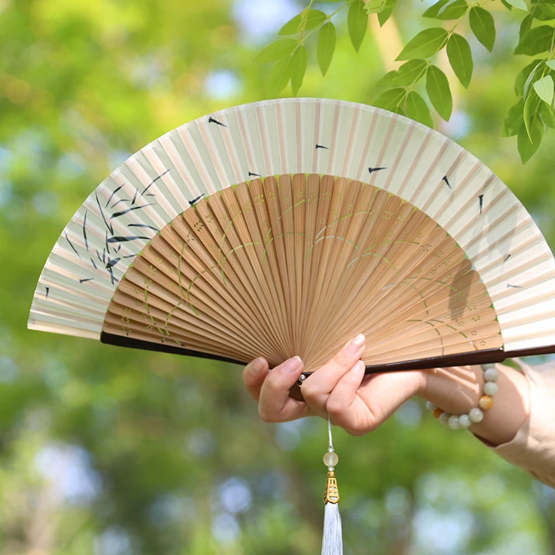 

Hanfu cheongsam fan antique folding new Chinese female summer Chinese folding portable classical dance small
