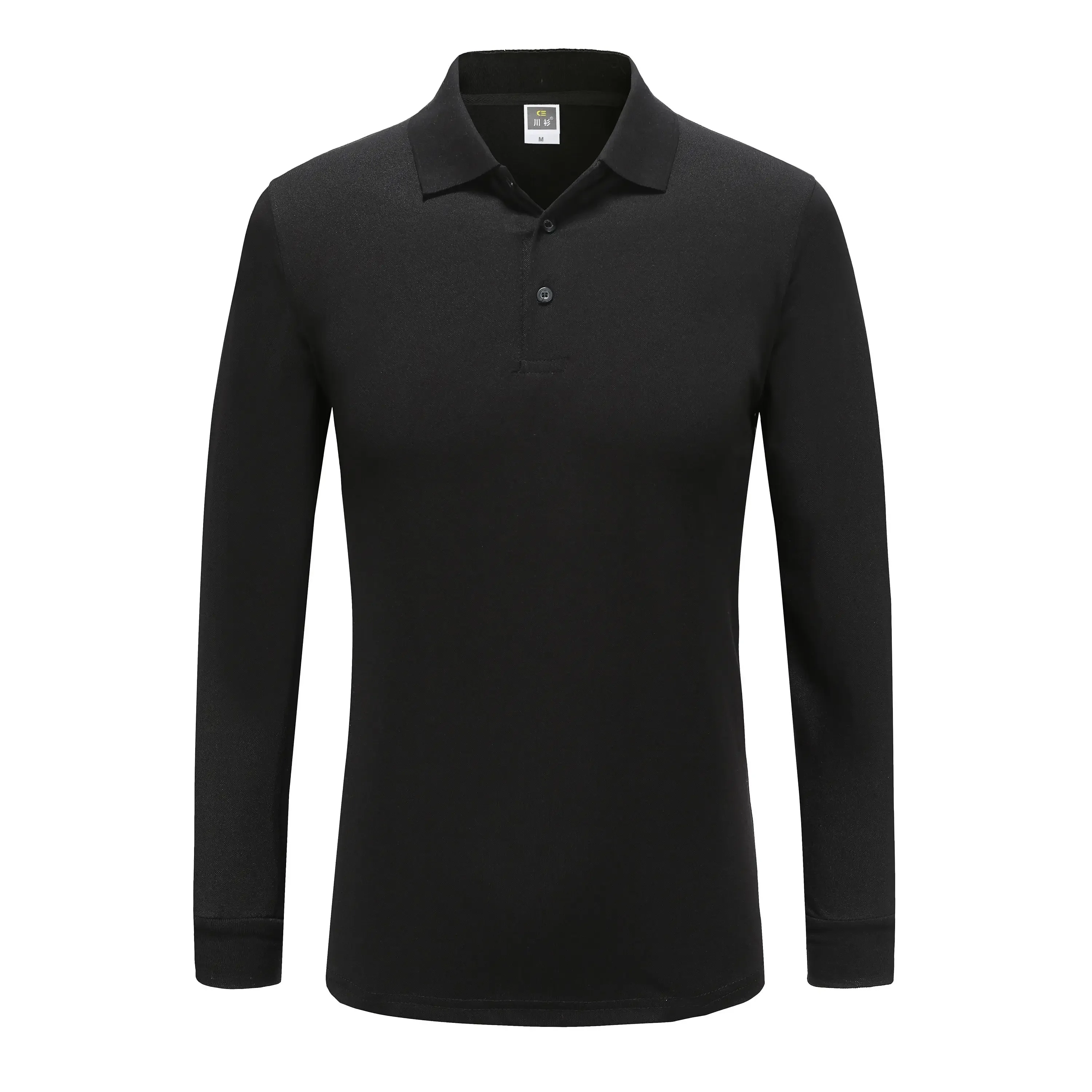 Camisa polo con cuello a rayas rojas, blancas y azules, versión con adornos, tres tapetas con hebilla plateada, transpirable, manga larga para hombre 2025