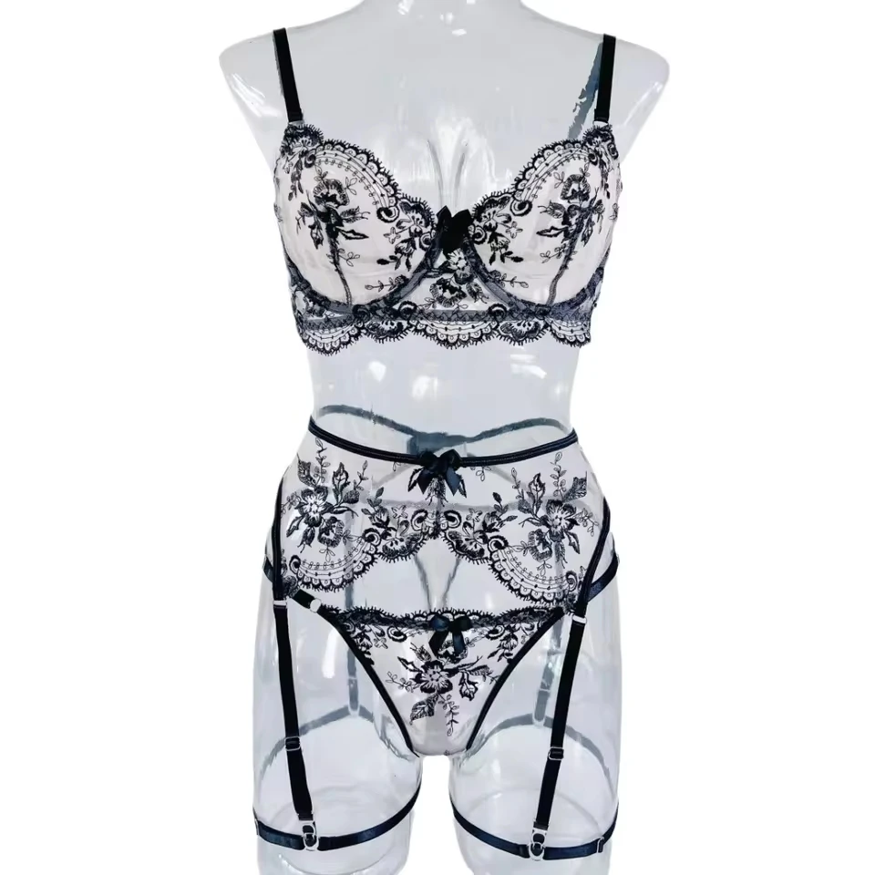 

New Westerns Sexy Mesh Embroidery See Through Waist Belt For Women Female Hot Caliente Lingerie Underwear Apparel Erotic Set