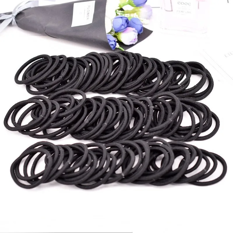 

50 Pcs Black Elastics Small Hair Ties Elastics Small Hair Rubber Bands Accessories Ponytail Holders for Women Girls