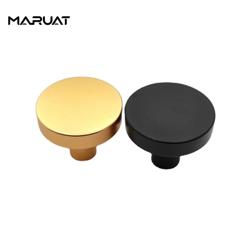 10/20/30 PCS Aluminum Alloy Cabinet Knobs Round Black Dresser Drawer Pulls Modern Kitchen Hardware European Furniture Handles