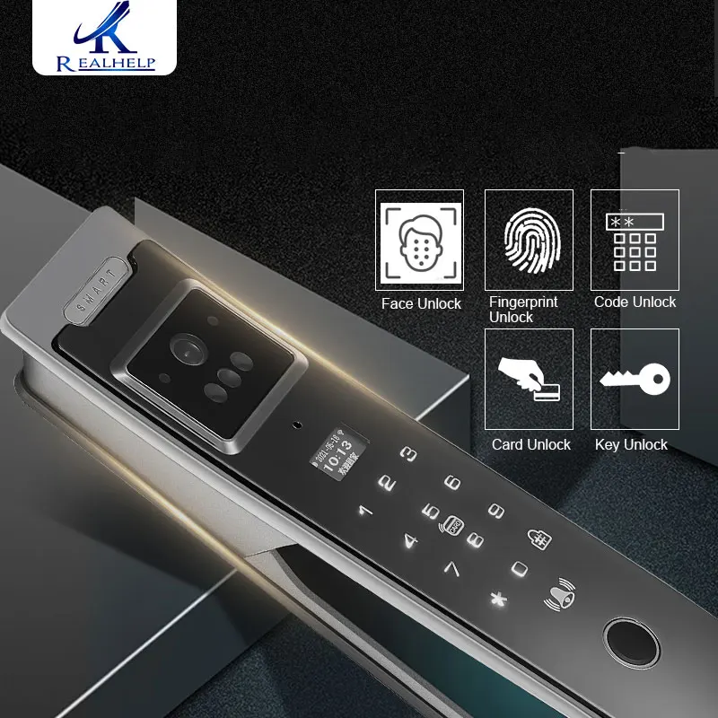 3D Face Recognition Smart Phone WIFI Remote Control Lock Home Lock with Camera Facial Recognition For Door Thickness 40-120mm