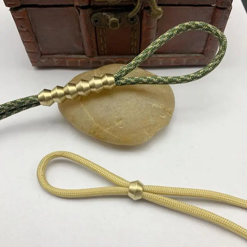 10Pcs Brass Paracord DIY Accessories Outdoor Pendant Beads Brass Isolate Beads Accessories