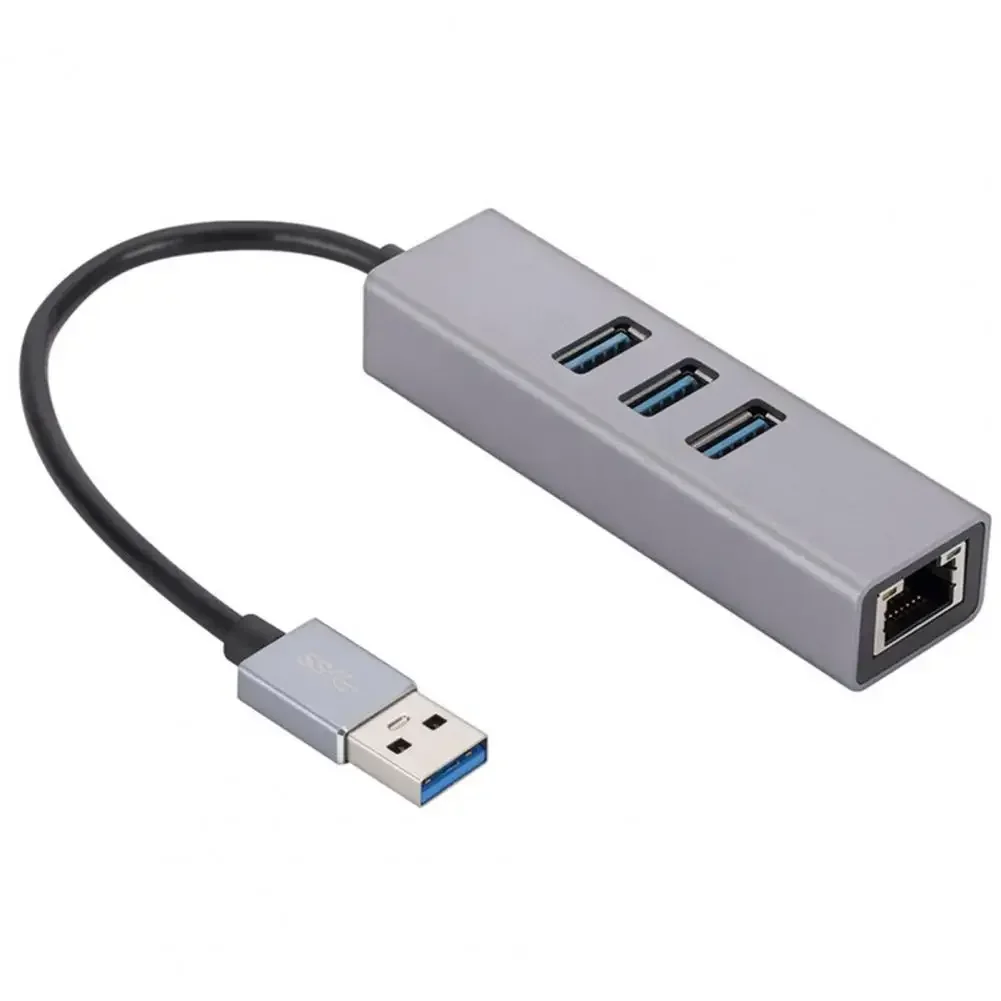 

Useful 3 Ports Docking Station Stable Output USB3.0 Type-C to Rj45 Laptop Desktop Splitter Cable Hub Internet Connection