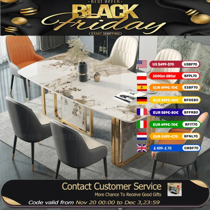 

Event Restaurant Dining Tables Party Waterproof Modern Luxury Dining Tables Kitchen Space Saving Table A Manger Furniture Home