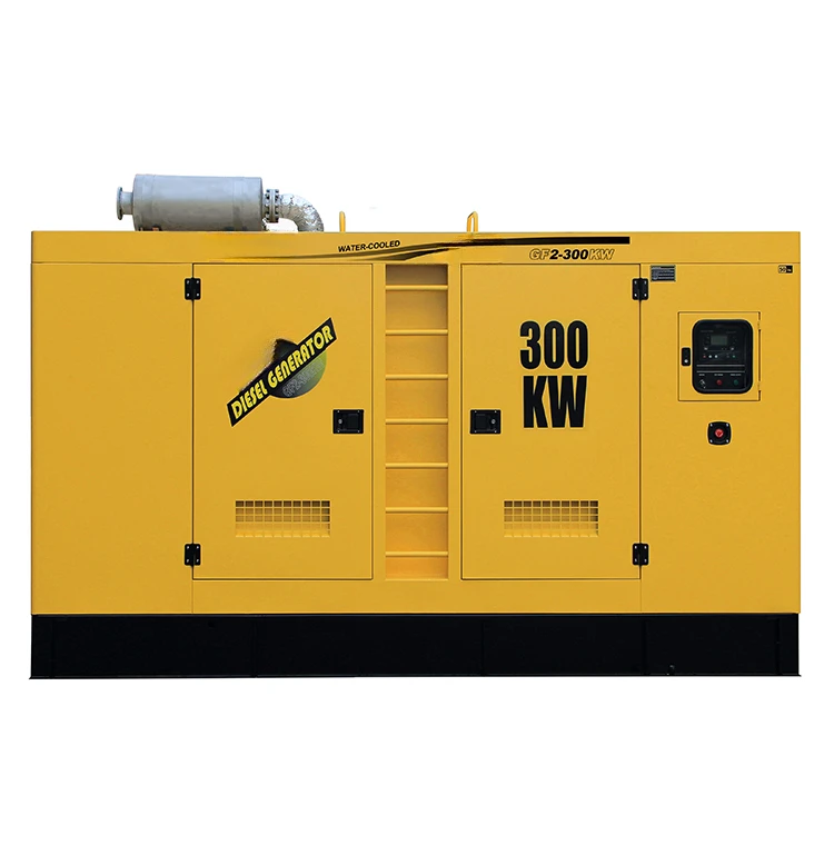 Water-cooled multi cylinder silent type diese l generator 300KVA