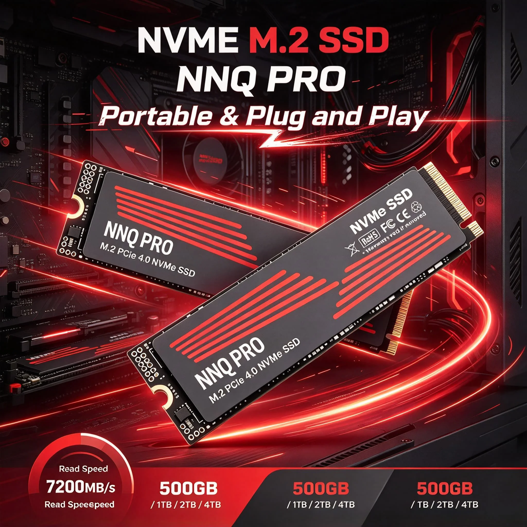 2026 New NNQ PRO Nova Elite M.2 NVMe SSD 500GB 1TB 2TB 4TB High Speed Internal Storage for Desktop Laptop Gaming Upgrade