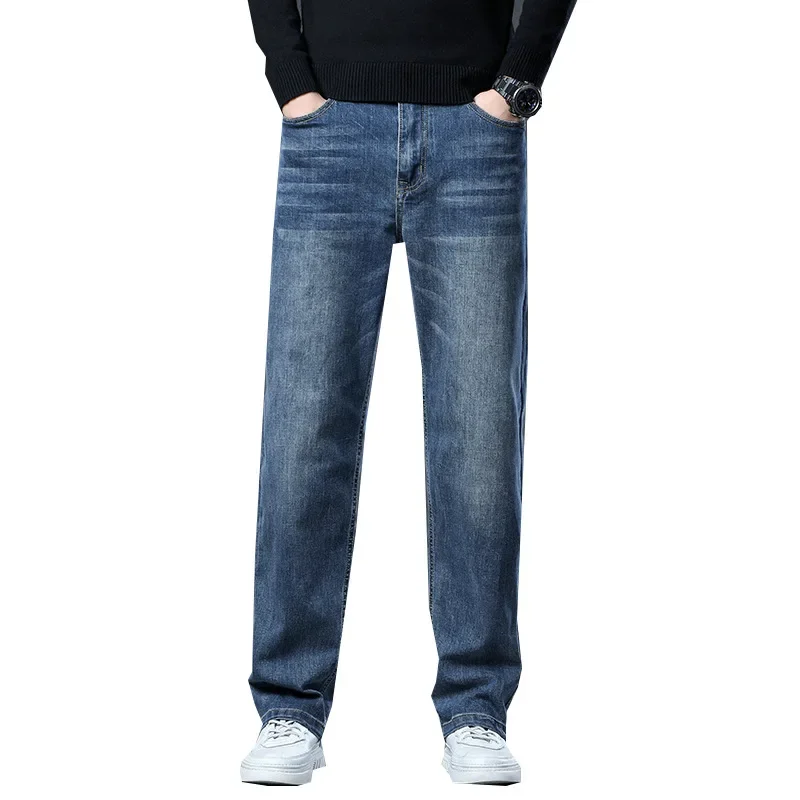 

Business Jeans Men's New Fashion Classic Loose Straight Pants Men's Casual Pants Adult Gentleman Comfortable Loose Senior