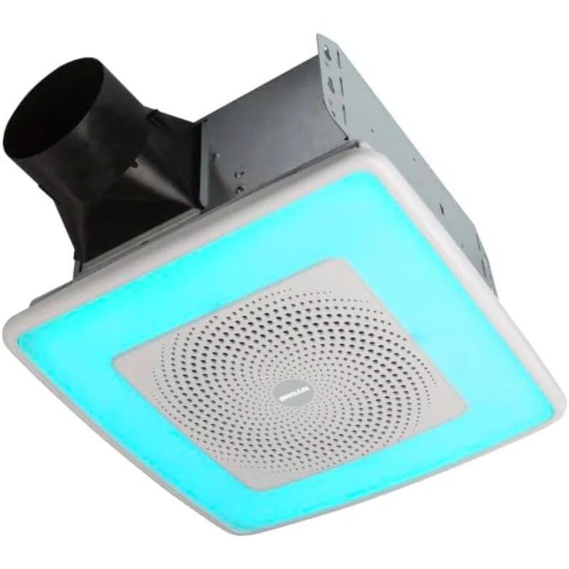 SPK110RGBL ChromaComfort Bathroom Exhaust Fan, 110CFM/1.5 Sones, with Sensonic Bluetooth Speaker and 24-color LED L