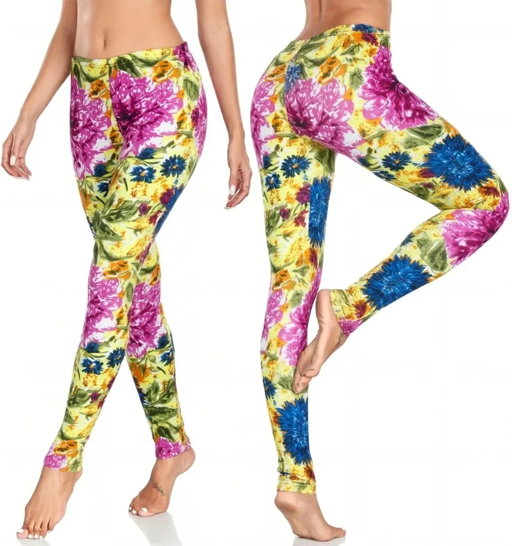 Women 3D Printed Leggings Tummy Control Leggings for Sports Running Gym Fitness Workout Yoga Pants Full Length