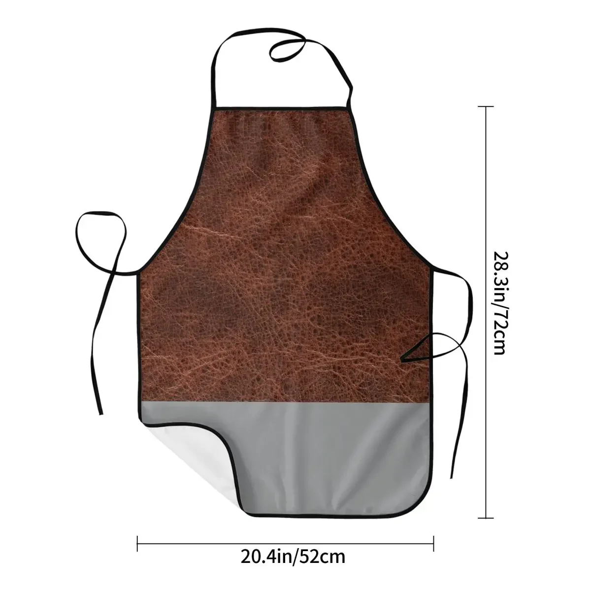 Custom Bib Brown Leather Design Apron Men Women Unisex Chef Cooking Kitchen Vintage Textures Pattern Tablier Cuisine Baking