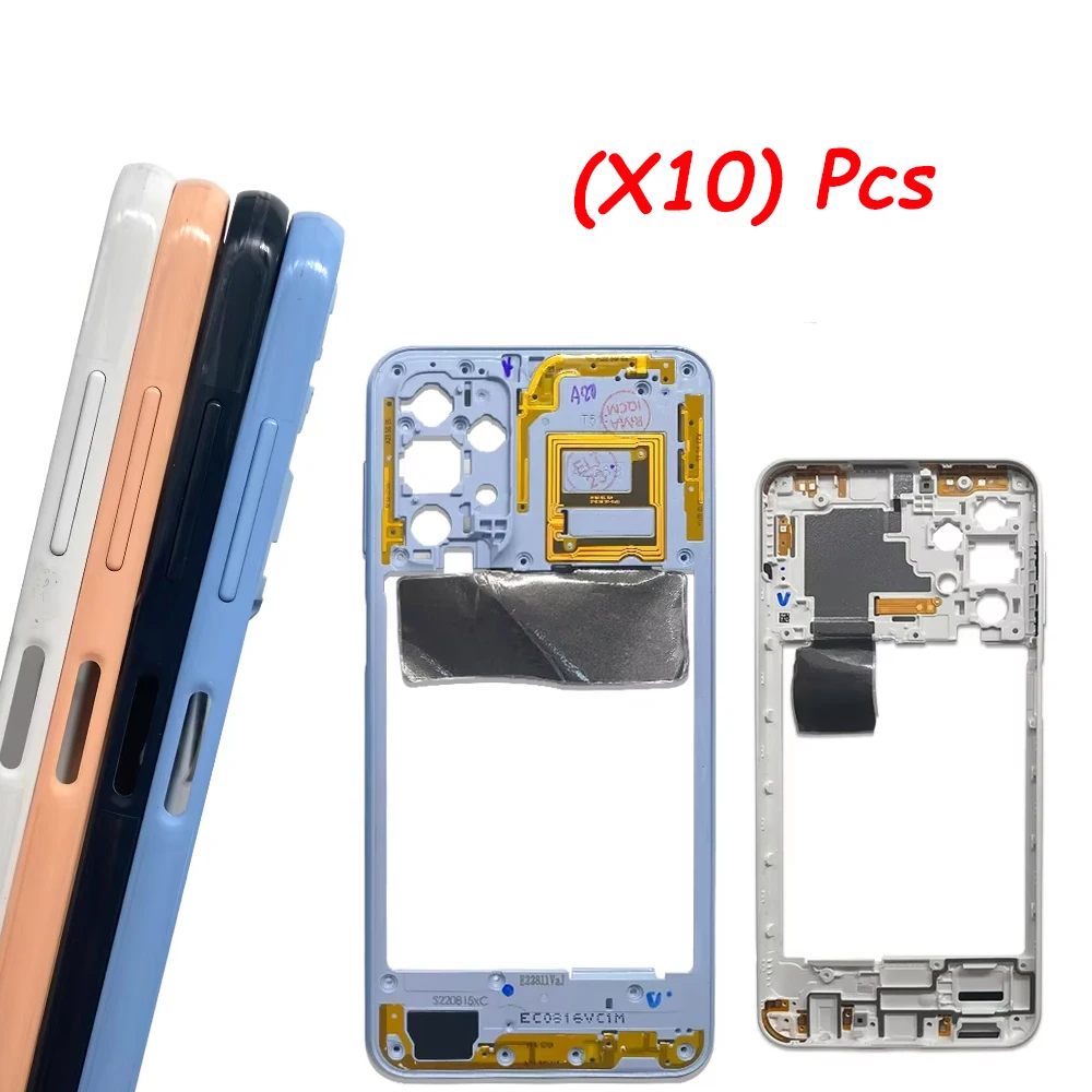 

10Pcs，Middle Frame Bezel For Samsung A23 2022 A235F A23 5G A236U Middle Frame Bezel Replacement Parts With Side Keys