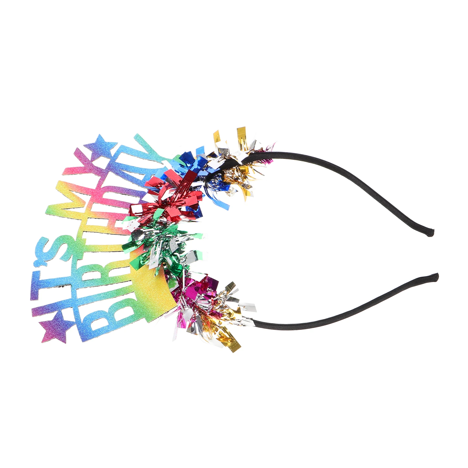 

Cute Birthday Crown For Girls Women Rainbow Tassel Tiara Headband Multi Color Princess Party Accessories Boppers Decorations