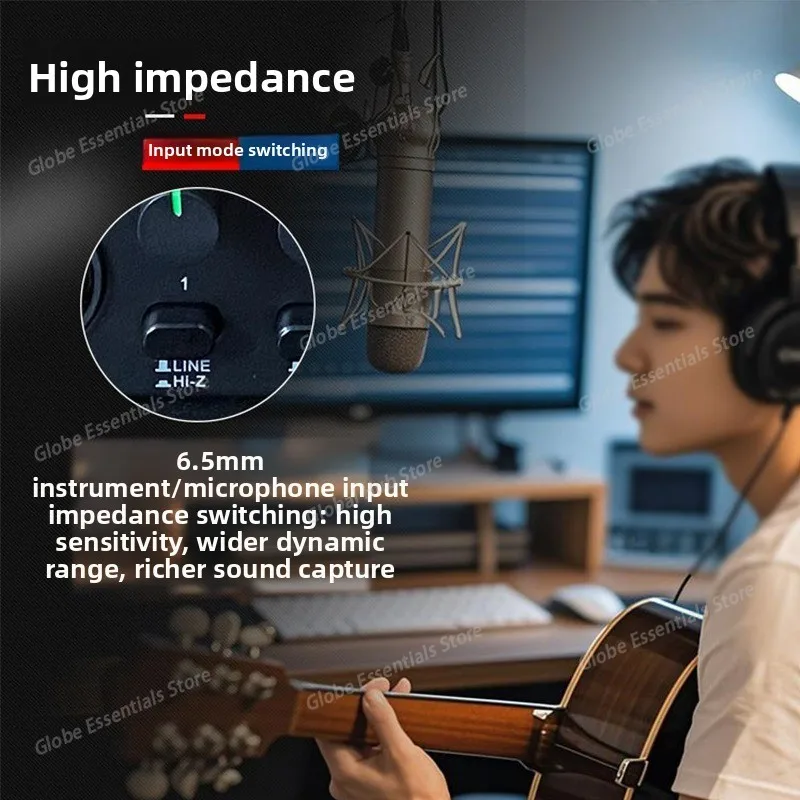 USB Computer Sound Card for Singing Dedicated Recording Studio Indoor and Outdoor Sound Cards Professional Recording Sound Cards