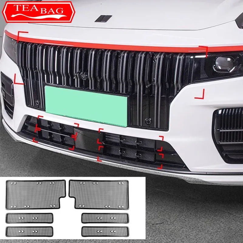 For Lynk & Co 09 2021-2024 Car Styling Front Grille Insect Proof Net Radiator Condenser Protective Cover Auto Accessories