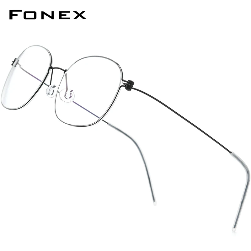 

FONEX B Titanium Glasses Men Eyeglasses Korean Denmark Women 2021 New Frames Screwless Eyewear F7513