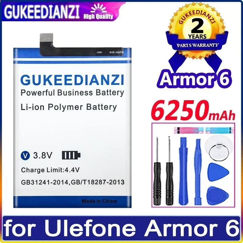

Большая емкость запасные батареи для мобильного телефона Armor 6 6250 мАч для смартфона Ulefone Armor6
