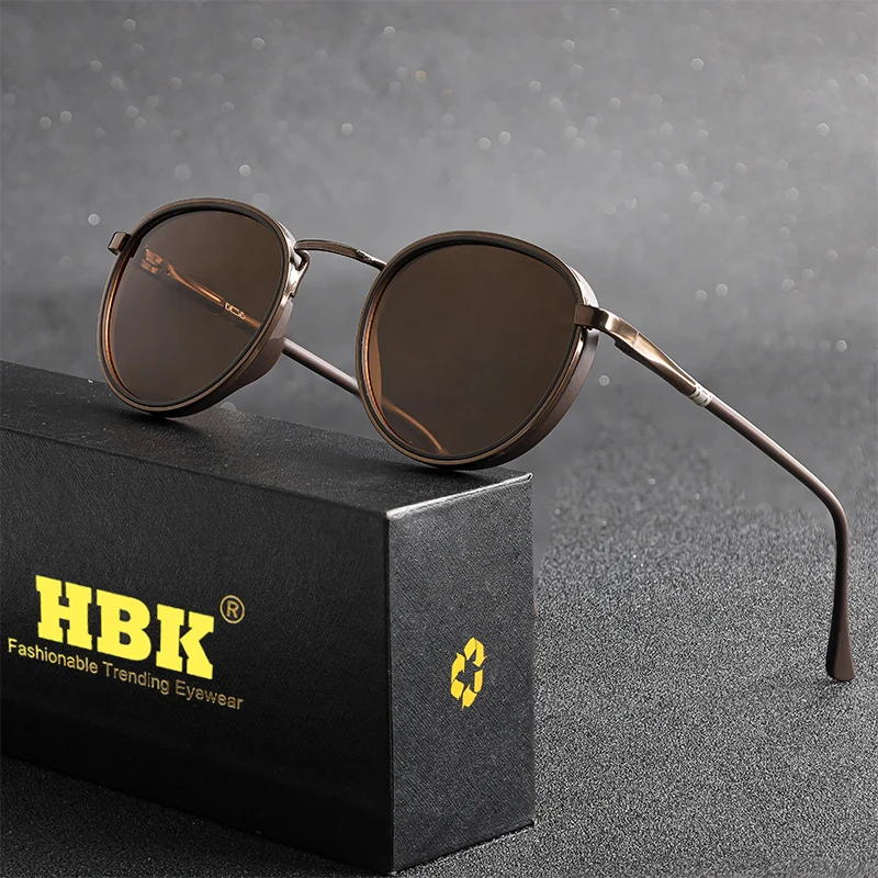 

Мужские поляризационные солнцезащитные очки HBK, модные и авангардные солнцезащитные очки индивидуального дизайна, модные унисекс UV400, идеально подходят для подарков