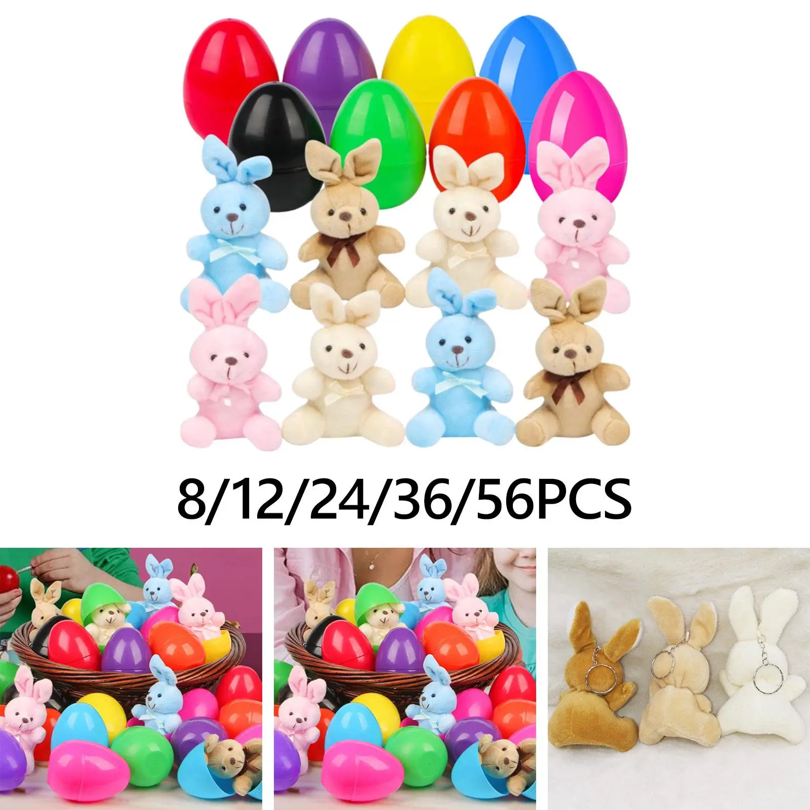 Easter Egg and Plush Bunny Toy Set Decorative Collectibles Easter Decoration