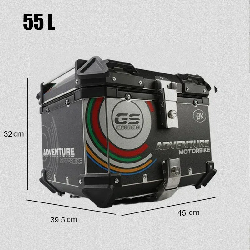 36/45L/55L Universal Motorcycle Aluminum Alloy Rear Trunk Luggage Case Top Rear Luggage Tool Cases Tail Box Helmet Storage  탑박스