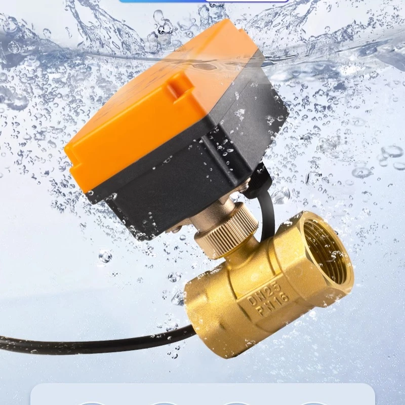Underwater waterproof electric valve water valve ac220v24v12v4 points 6 points two-way wire buckle large flow copper ball valve
