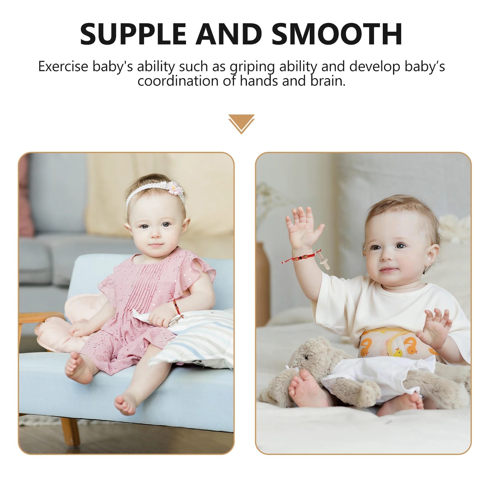 1Pcs Baby Molar Teether Red White Soothing Wooden Chewing Infant Teething Anti-Eating Hand Grip Exercise Coordination