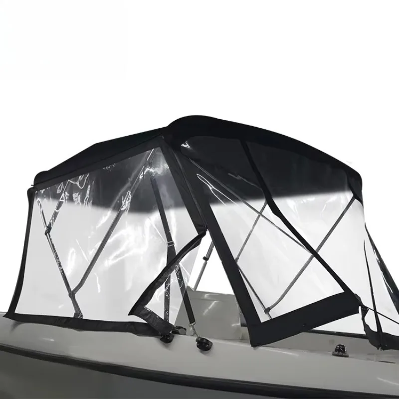 

3 bow aluminum tube boat Bimini top canopy Bimini top with PVC windshield