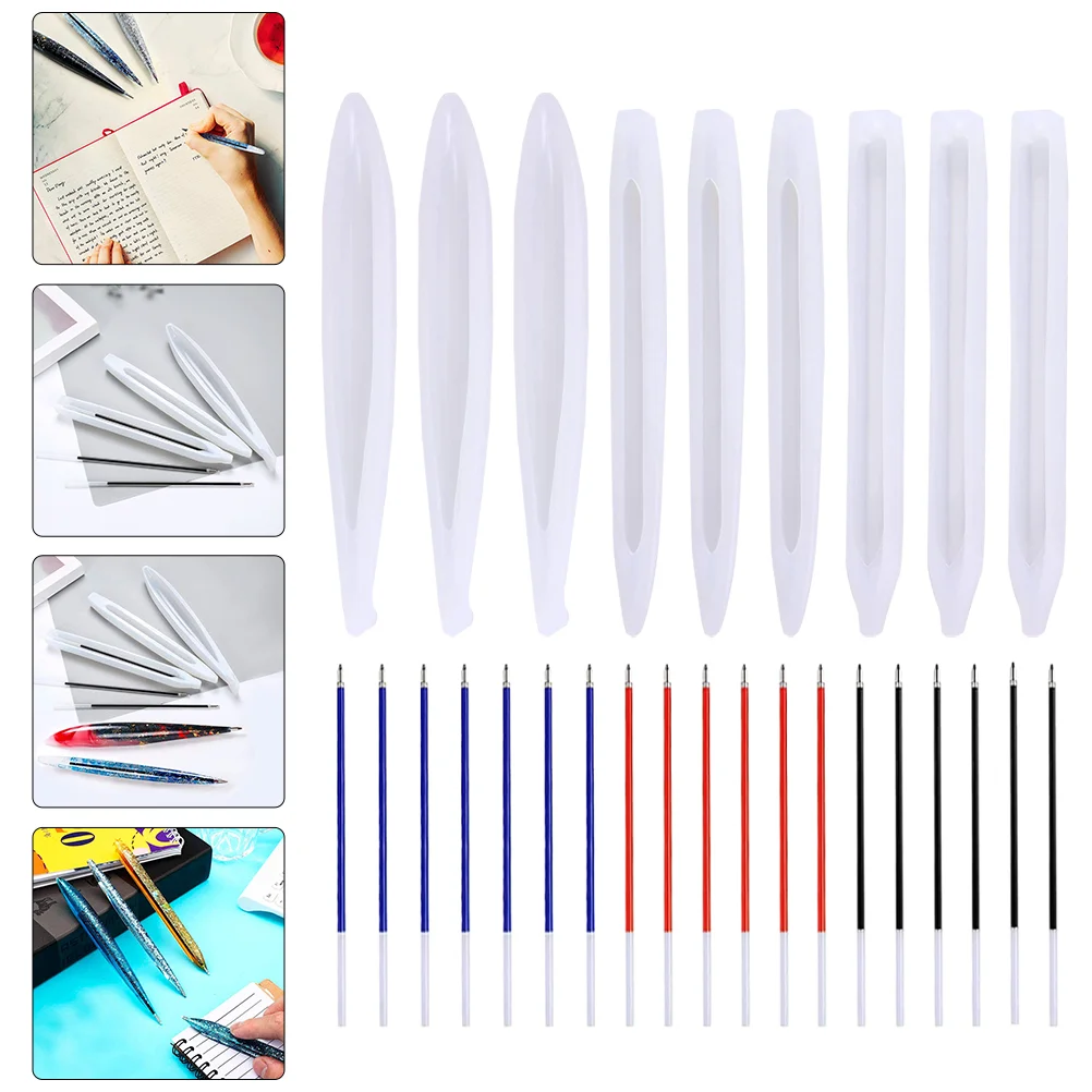 Ball-point Pen Casting Epoxy Molds Ballpoint Clear with Replacement Refills