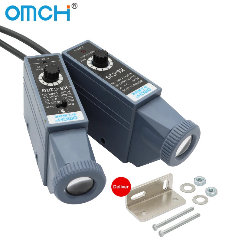 

Датчик распознавания цвета серии OMCH KS-C2 NPN, красный, зеленый, синий, хроматографический фотоэлектрический переключатель с одним или двойным обнаружением цвета