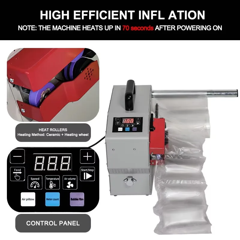 

New Model Air Pad Cushion Bubble Machine With Speed 25m/min Air Cushion Machine