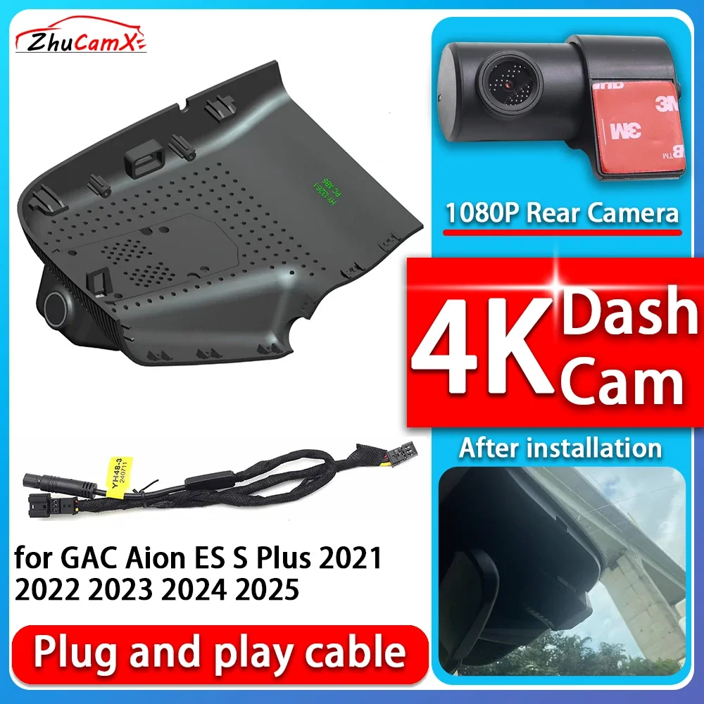 4K 2160P Camera Plug and Play Dash Cam Video Night Vision For GAC Aion ES S Plus 2021 2022 2023 2024 2025