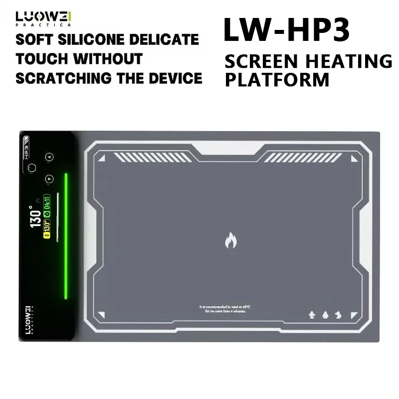 

LUOWEI LW-HP3 Screen Heating Pad Double-Layer Silicone Heating Platform 12-inch CONSTANT TEMPERATURE For PHONE/PSD Screen Repair