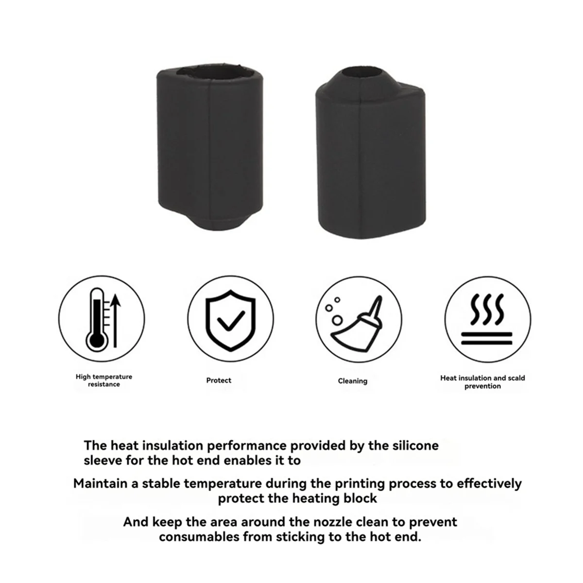A49T Silicone Socks for K2 Plus Hotend Protection Sleeve for Hi Combo 3D Printer Heat Retention Dust Prevention 3Pcs